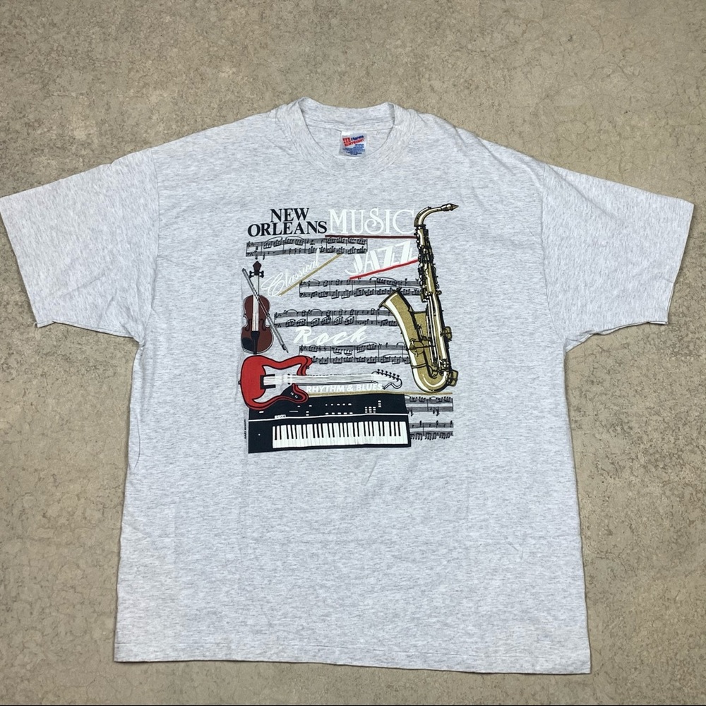 Vintage Hanes New Orleans Music T-Shirt - SS - 2XL